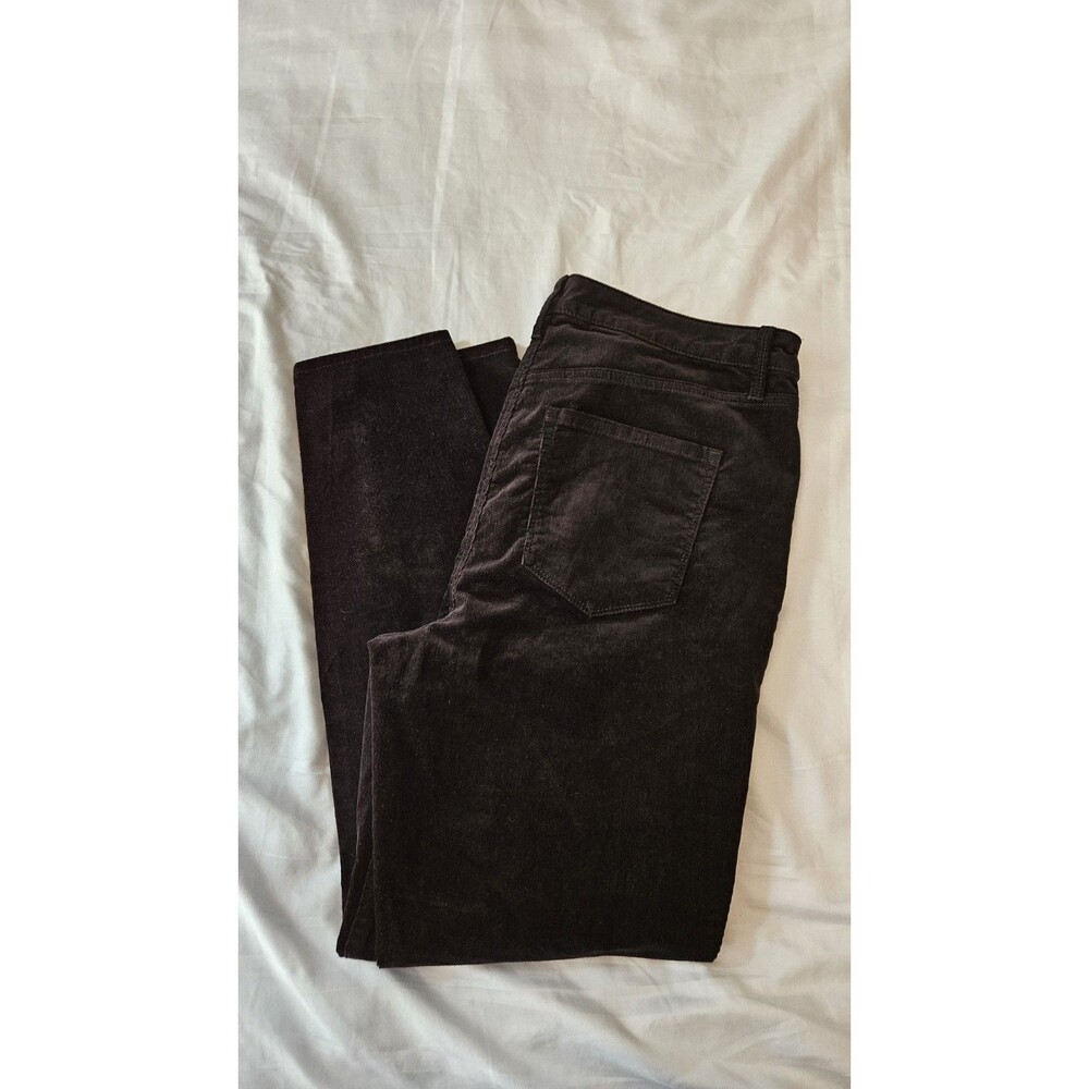 Talbots Womens 12 Black Fine Corduroy Jeggings Stretch Skinny Pants